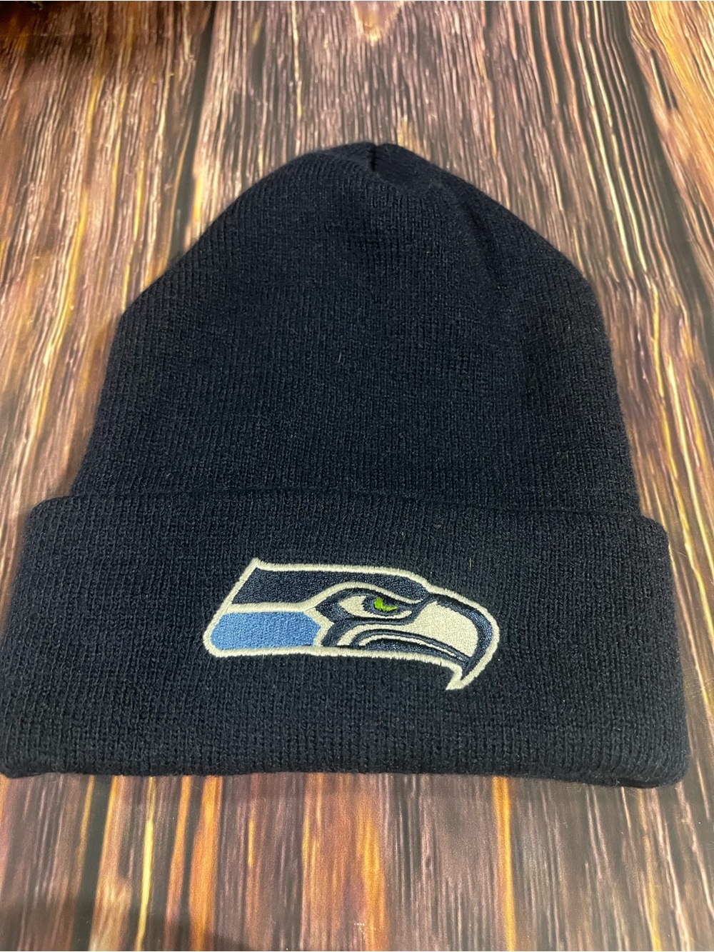 Seattle Seahawks Cap NFL Team Apparel Dark Blue Beanie Pullover Hat one size